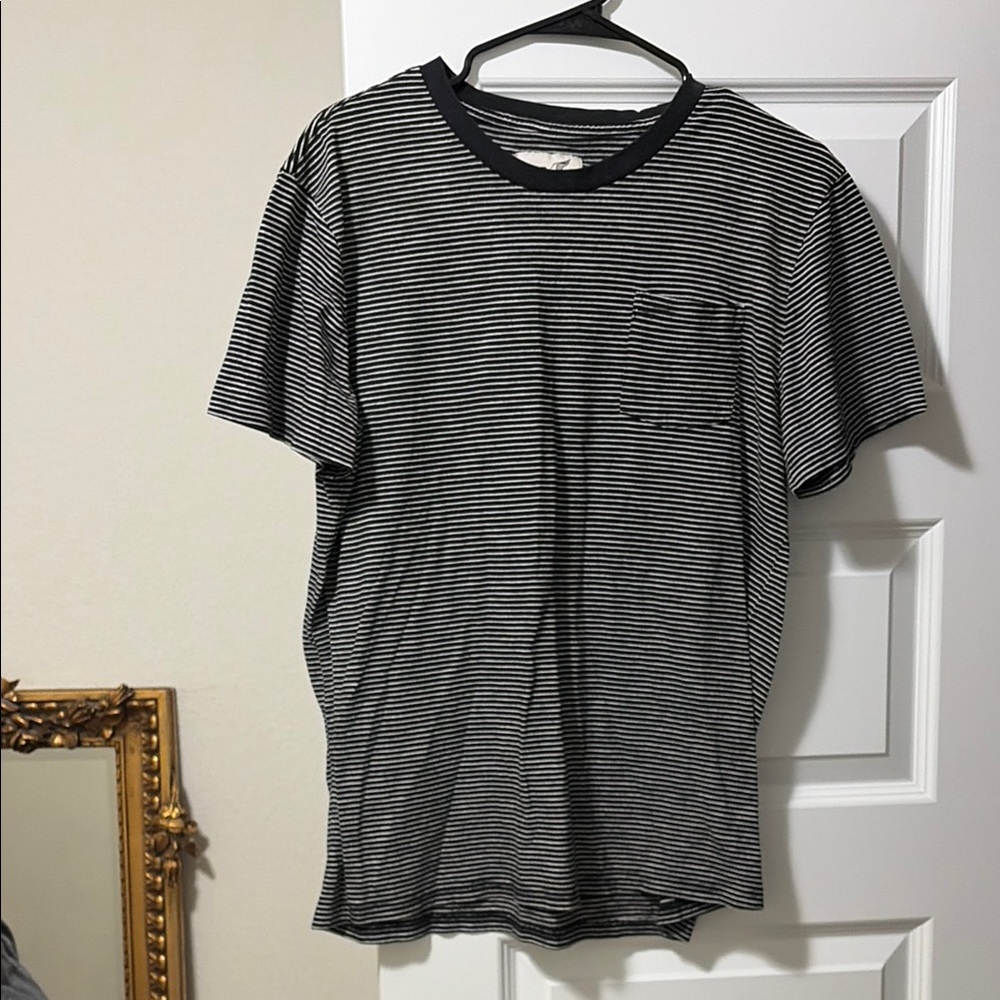Striped Navy and White Men's Shirt